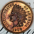 1908 PRISTINE+ RB GEM PROOF INDIAN HEAD PENNY DC110 RARE ONLY 1620 MINTED!