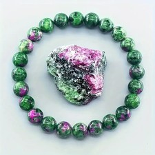 Natural AAA Rare Quality Ruby Of Zoisite Gemstone Bracelet Healing Green Stone