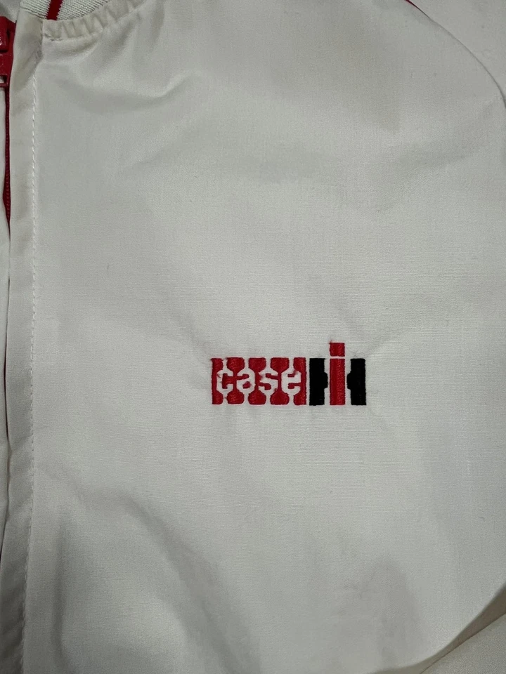 Vintage Case IH Swingster Jacket Mens Large White Red Bomber Logo Made USA 80s - Image 4 of 4