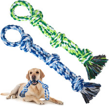 2 Pack Dog Rope Toys for Medium Large Breed, Nearly Indestructible Dog Chew Toys
