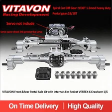 VITAVON Front & Rear Portal Axle Kit with Internals For Redcat VERTEX-6 1/6