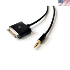 3.5mm AUX Input to 30-Pin Male Dock Connector Cable Adapter for iPod Phone Pa...