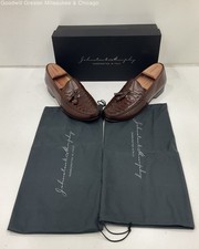 IOB Johnson & Murphy Men Tan Burris Wovts Leather Loafers Size 8.5