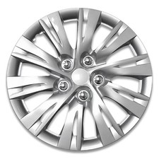 15 Inch Silver Alloy Wheel Hubcap Covers, Set of 4 Universal Fit for Most Cars