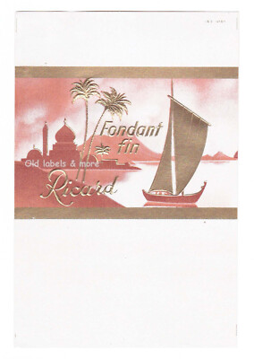 x0573 RICARD Fondant fin Schokoladenpapier chocolate wrapper étiquette chocolat
