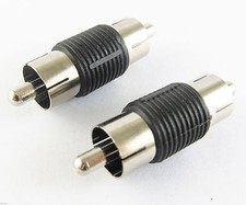 100pcs Nickel Black Phono RCA Male to Male RCA Coupler Audio Connector Adapter