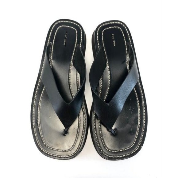 FILA THE ROW sandali neri in pelle ginza plateau taglia EU:38