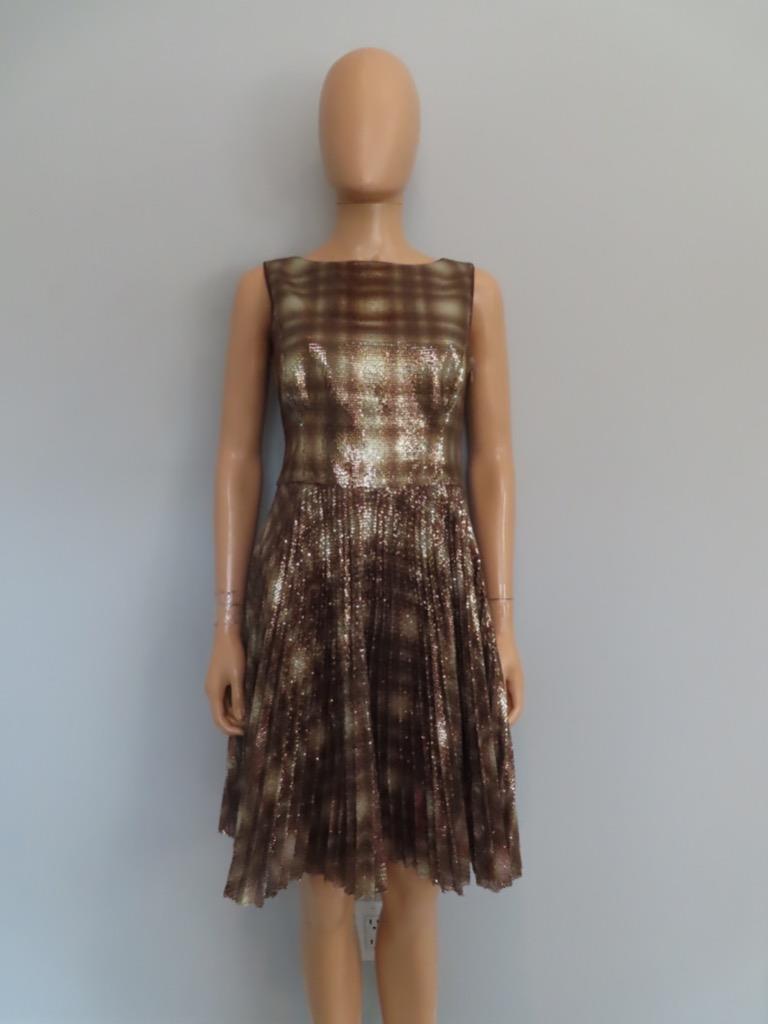 Ralph Lauren Purple Label Gold/Bronze Sequin Sleeveless Dress Size