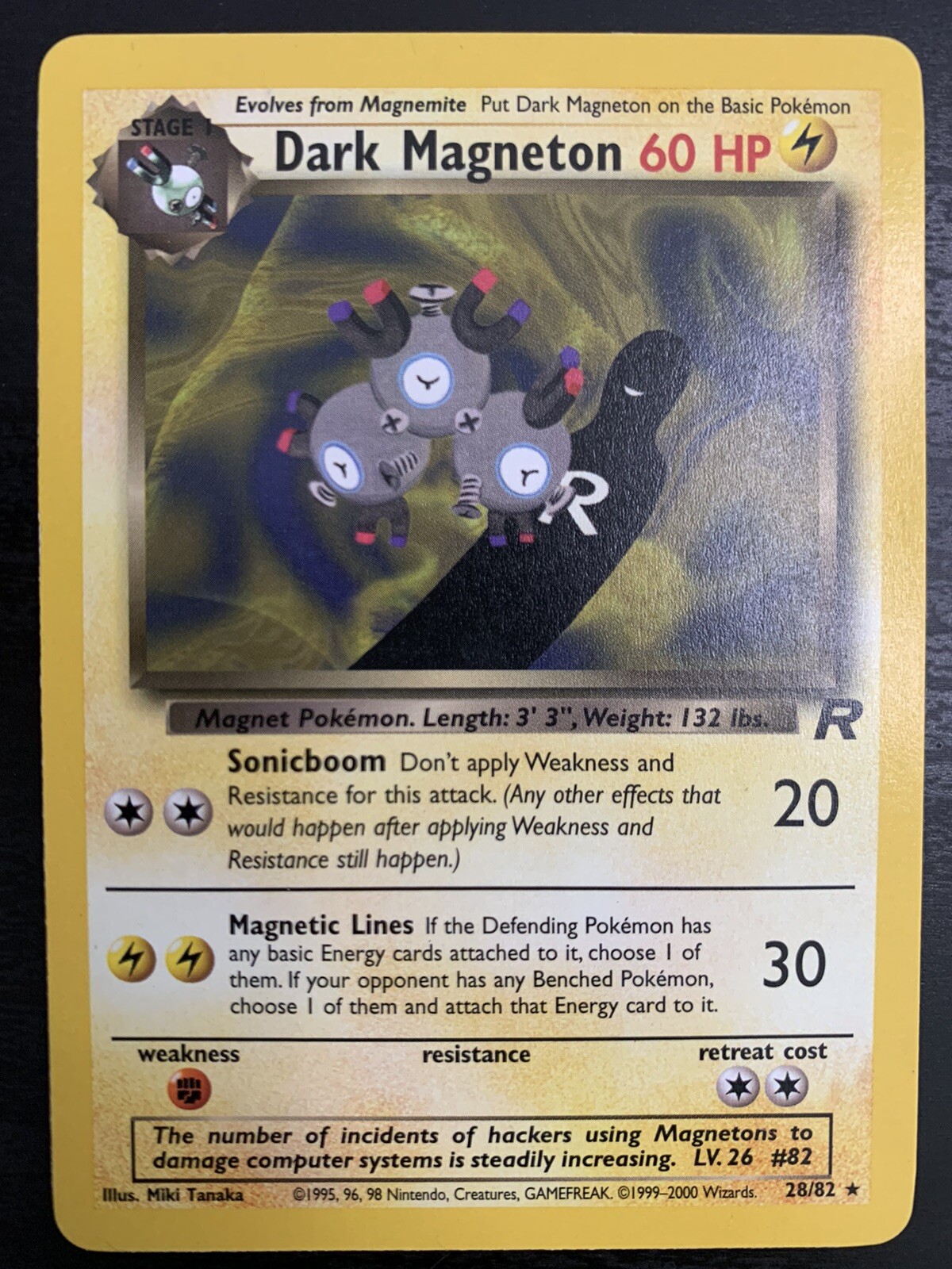 Dark Magneton 28/82 | Team Rocket Rare | WOTC 2000 Pokemon Card | Near Mint NM