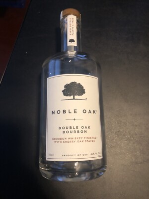 EMPTY Noble Oak Double Oak Bourbon Whiskey Bottle 750 ml Clear Glass Crafts
