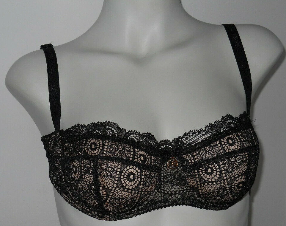 DOLCE GABBANA REGGISENO LINGERIE NERO SIENNA M21171 IN PIZZO TG