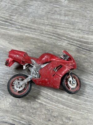 vintage maista motorcycle toy red bike car bin 15