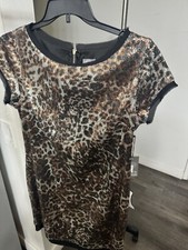 Vince Camuto LeopardPrint Sequin Mini Dress Size 14 Cocktail Party NEW W/Tags