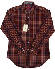 198 Robert Graham Sport Shirt Multi Color Check Paisley Flip Cuff Men s XS