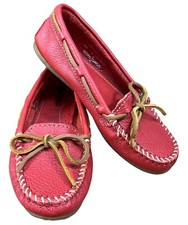 Minnetonka Women's Boat Moc in Red Women s Size 5