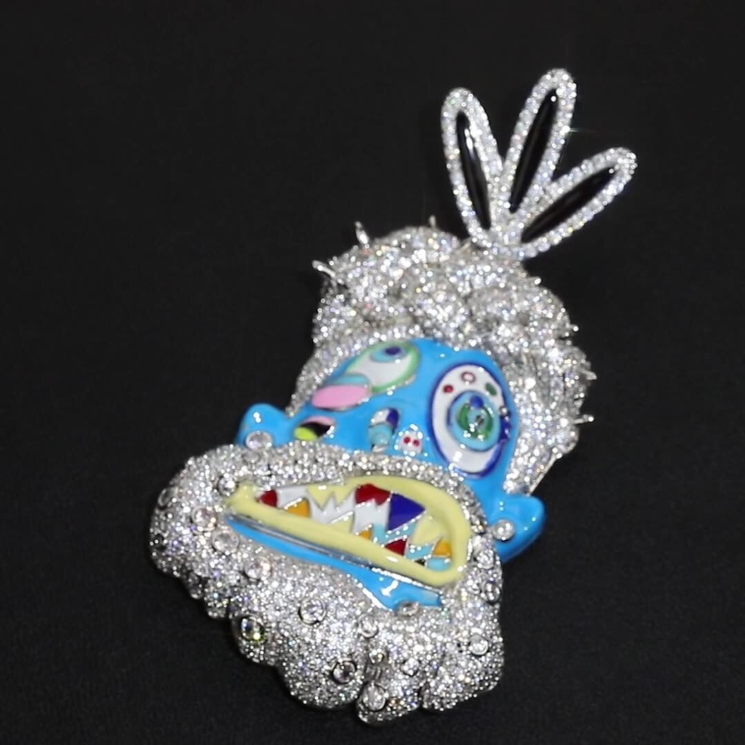 Hip Hop Colorful Enamel Pendant Necklace Jewelry Men Bling
