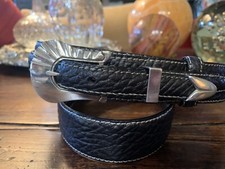 Mexican James Reid Santa fe Style Sterling Silver Belt Buckle Set 35-39-1.3/8   