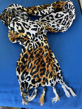 Leopard-Print Scarf Tan 66" x 8" Approx.