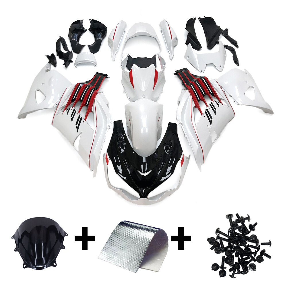 o o mi White Red Fairing Body Kit For Kawasaki ZX14R 2012-2021 15