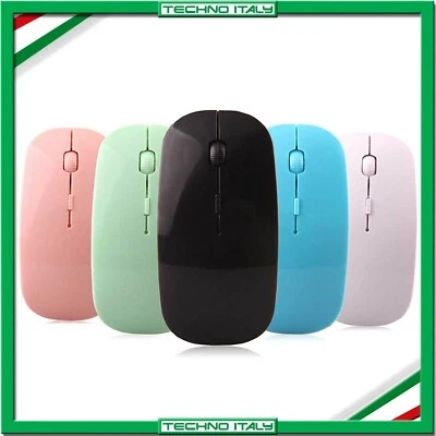 ✅MOUSE UFFICIO GAMING SENZA FILI WIFI WIRELESS OTTICO COLORATO 1200 DPI PC SMA9✅