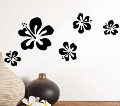 Wandtattoo Wohnzimmer Blumen Wandaufkleber Hibiskus Wand Deko Aufkleber W1234