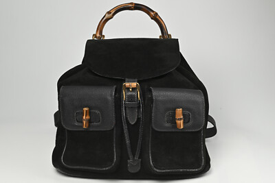 バッグ GUCCI Vintage Bamboo Suede Backpack Gucci Vintage Bamboo Suede Backpack | eBay