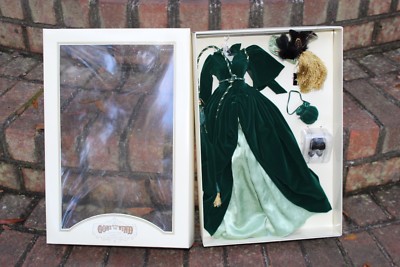 New Scarlett O'Hara Gone with Wind Franklin Mint Green Dress Drapery Ingenuity 