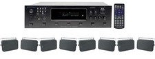 Technical Pro 6-Zone Home Theater Bluetooth Amplifier 8 6.5" Black Speakers