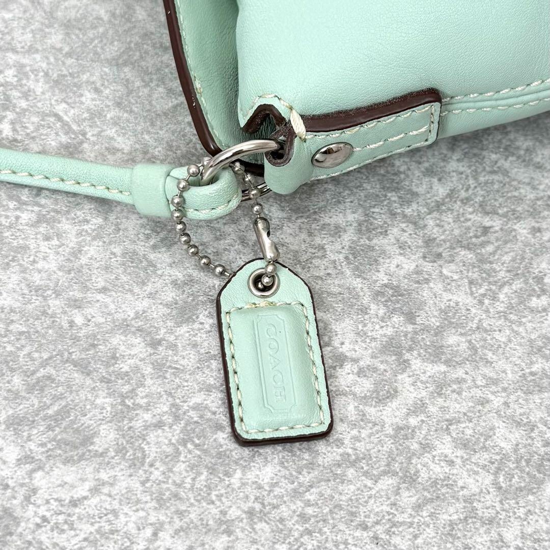 Authentic Coach Wristlet Leather Turnrock Mini Pouch Handbag