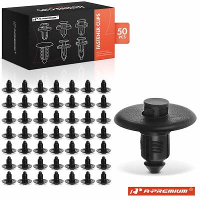 A-Premium 50Pcs 9mm Nylon Cowl Push-Type Retainer Fasteners for Lincoln Pontiac