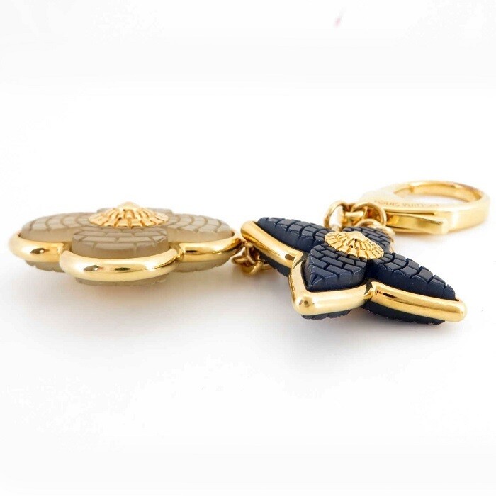 LOUIS VUITTON Charm Key Ring Bijou Sac Mosaic Dark Blue