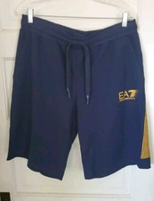 NWT EMPORIO ARMANI MEN'S NAVY BERMUDA DRAWSTRING LOGO SHORTS SZ XXL