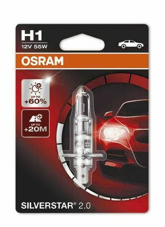 64150SV2-01B OSRAM +60% BRIGHTER Silverstar 2.0 H1 (448) 55w 12v
