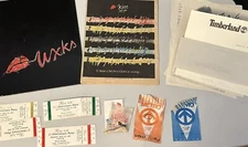 1985 Kiss 108/WXKS Boston Radio Memorabilia VP Satin Pass,Tickets,Newspaper Lot