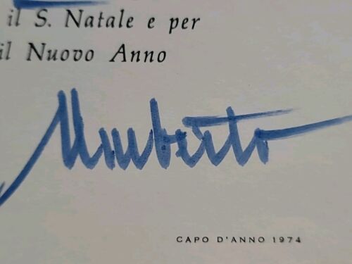 Tarjeta de Navidad firmada por Umberto II 1973 por el rey de Italia autógrafo de la realeza italiana IT - Imagen 4 de 14