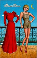 Vintage Postcard Princess Diana Royalty Paper Doll design Coral-Lee 1983   E-652