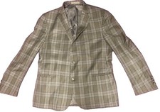 Nordstrom Vitale Barberis Sport Coat Jacket Men's 48R Gray Plaid Wool USA READ 