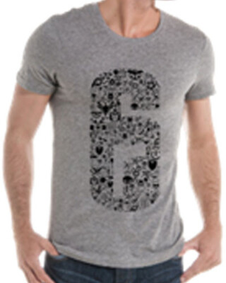 6 COLLECTION Rainbow SIX SIEGE APPAREL T-SHIRT CONSUMER SHOW 2019 - L Grau  NEU 