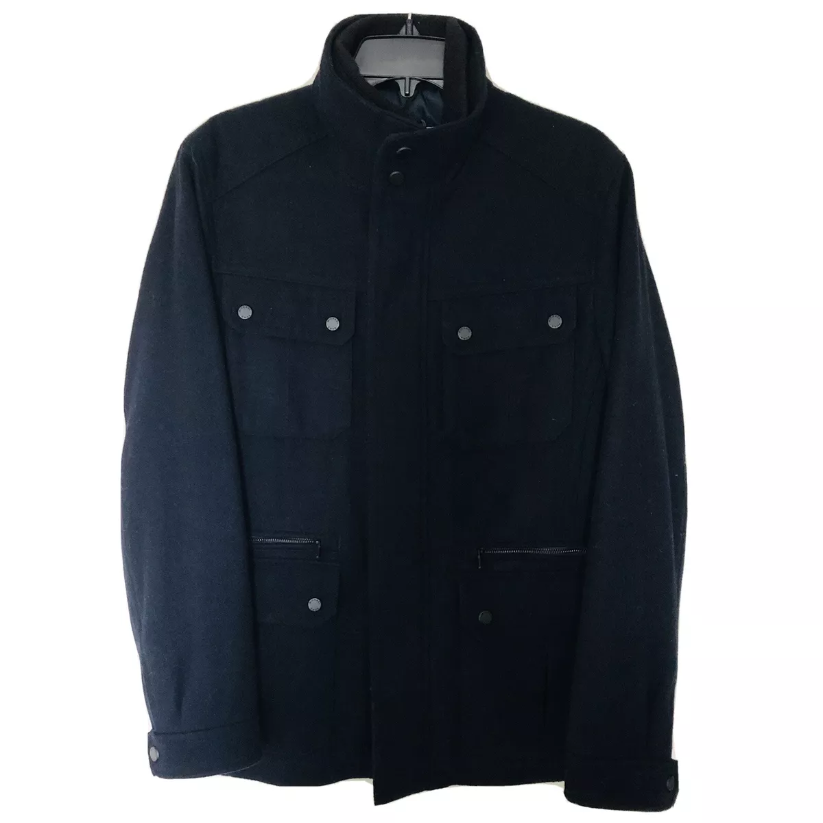 Michael Kors Men s Wool Blend Field Coat Size Small Dark Navy