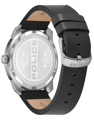 Orologio Police Bleder Uomo 44mm - Acciaio Nero E Pelle Sintetica - Analogo Al Quarzo