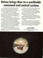 vtg 1970s UNIVAC MILITARY COMMAND & CONTROL COMPUTER MAGAZINE AD Real Time Tech