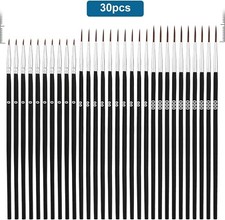 t30Pcs Detail Paint Brushes, Fine Tip Paint Brush with 3 Sizes 0 00 000 Black