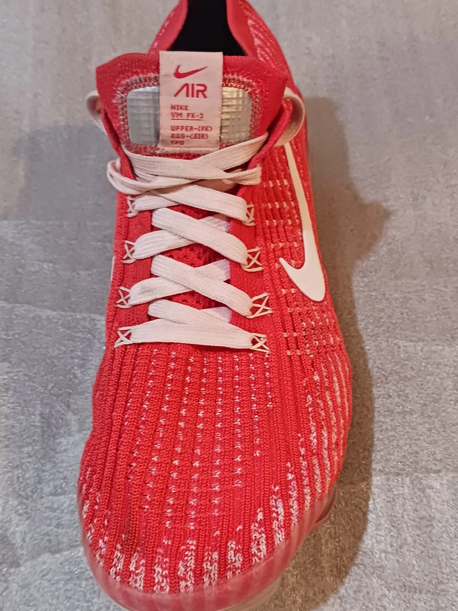 Nike Air Vapormax Flyknit 3 Track Red Pink White Womens Size 7.5