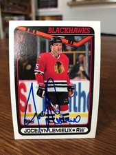 1990-91 TOPPS #237 JOCELYN LEMIEUX SIGNED AUTOGRAPHED CARD
