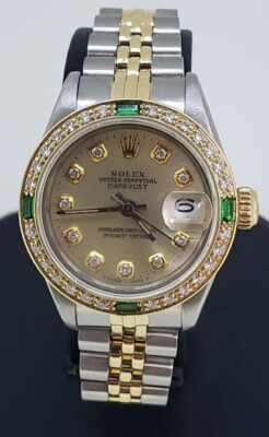 Rolex Ladies Datejust Oyster Gold Stainless Steel Diamond  display picture 3