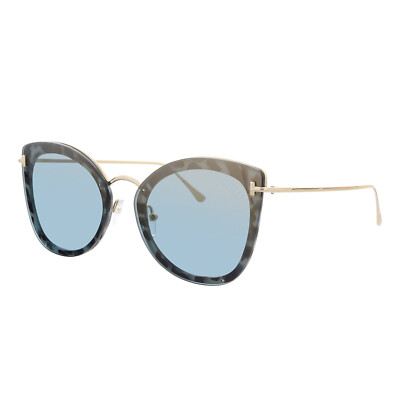 Authentic TOM FORD Charlotte TF657 55X Blue Havana Women's Sunglasses NWT