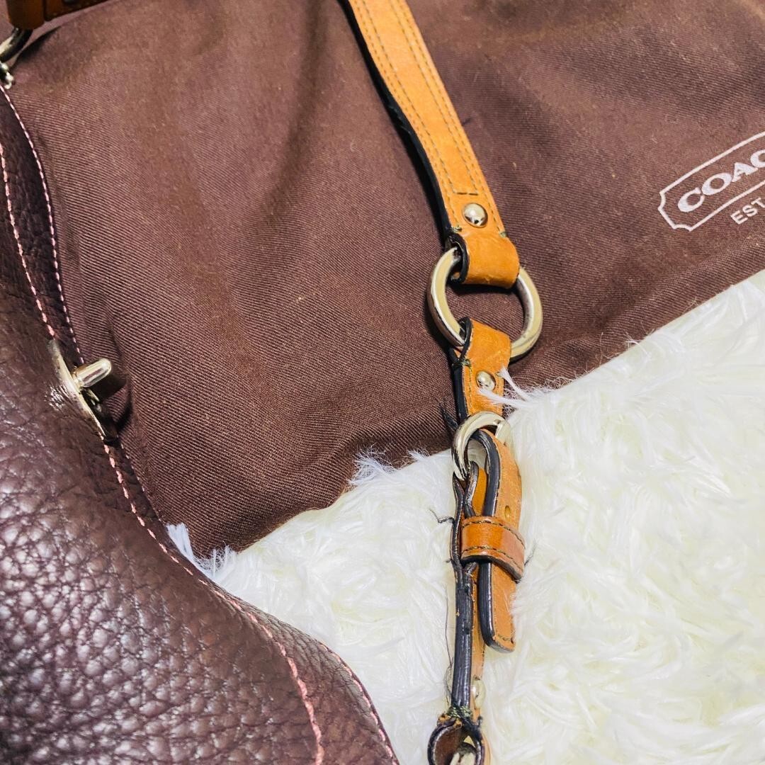 Vintage COACH 8A38 Shoulder / Hand Bag -Burgundy Leather -Good