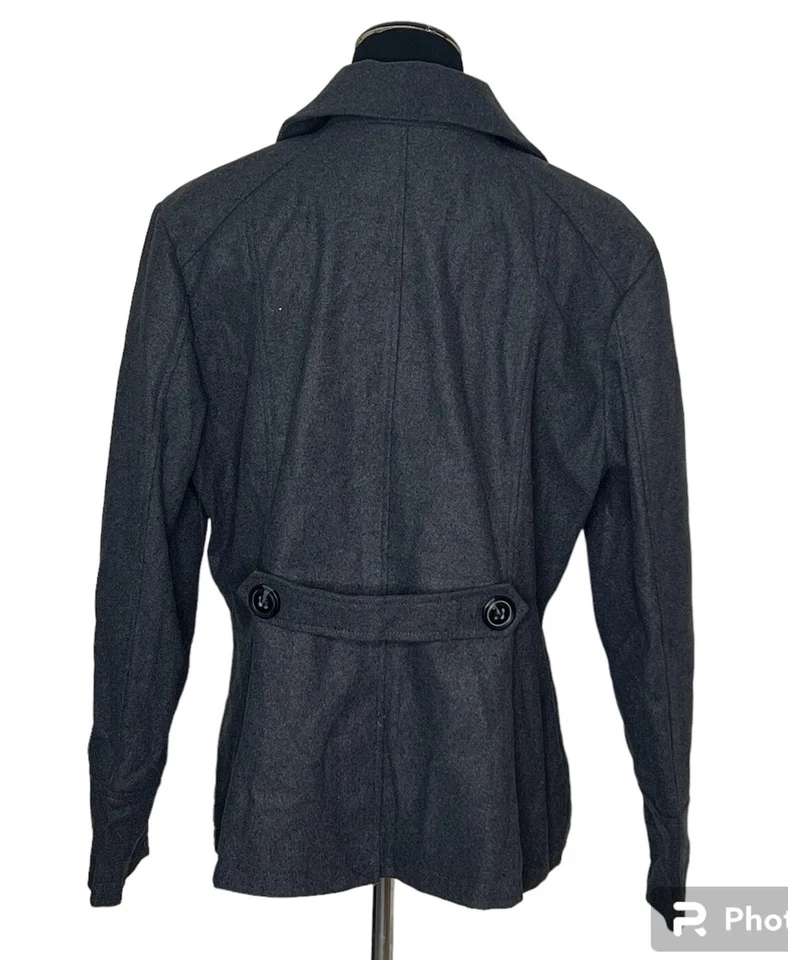 Abrigo Celebrity Rosa Doble Pecho XXL Guisante Gris Oscuro Foto 3 de 4