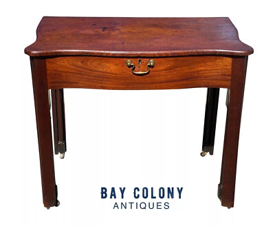 Antique Irish Chippendale Mahogany Writing Desk / Dressing Table - Lowboy