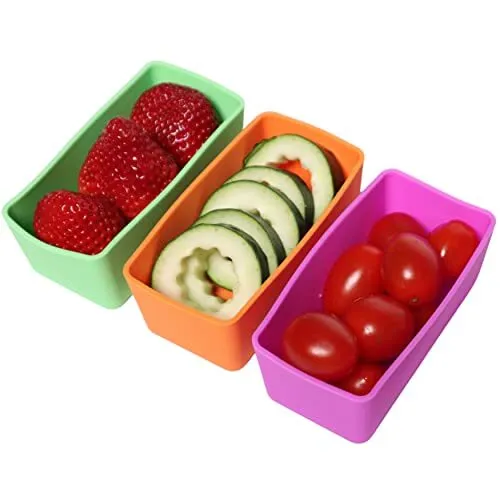 Rectangular Silicone Lunch Box Dividers 3pcs - Bento Box Divider 4x2x1.5  